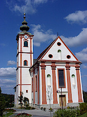 Abbildung der Pfarrkirche St. Andrä i.S. in der Weinbaugemeinde St. Andrä-Höch